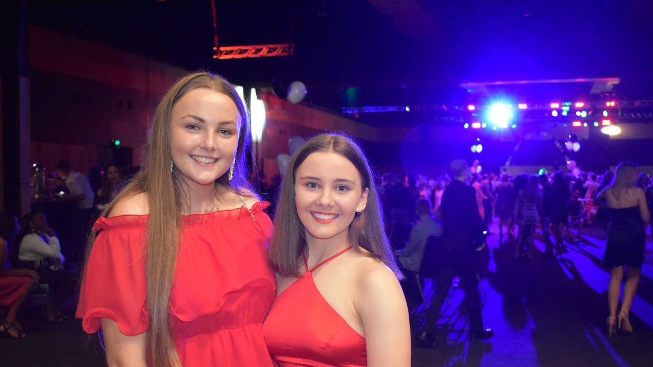 Proserpine State High seniors Grace Male and Libby Cornish at Mocktail 2021. Picture: Tara Miko