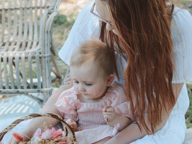 Deanne Tingey and her daughter, Winter, who became severely ill with RSV when she was just six weeks old. Picture: Supplied.