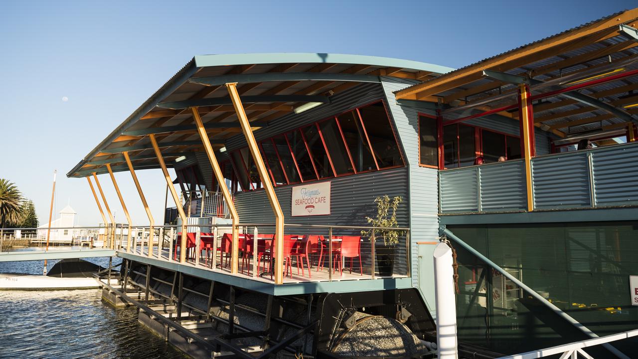 Ferryman's Seafood Cafe, on top of a floating vessel in Lakes Entrance. Picture: Destination Gippsland