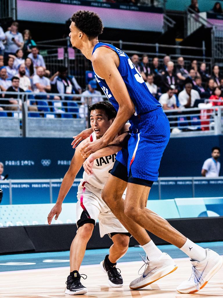 Good luck trying to defend him. Picture: FIBA / X