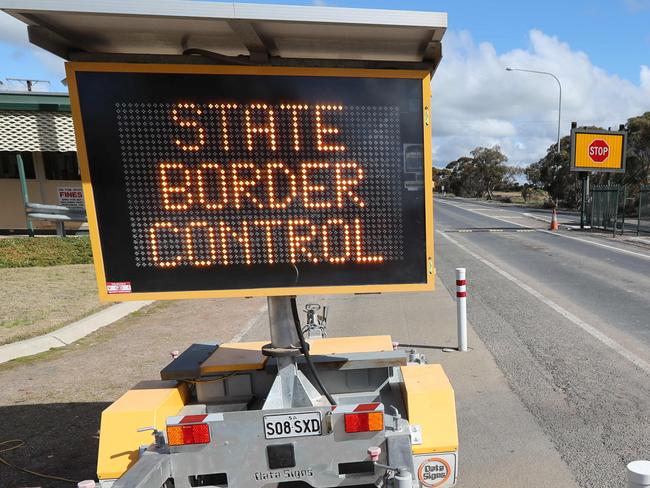 Pinnaroo to get some case studies around the Border restriction changes on the 13th august 2020.Victoria and South Australia border check point at Pinnaroo ,South Australia.  Pic Tait Schmaal.