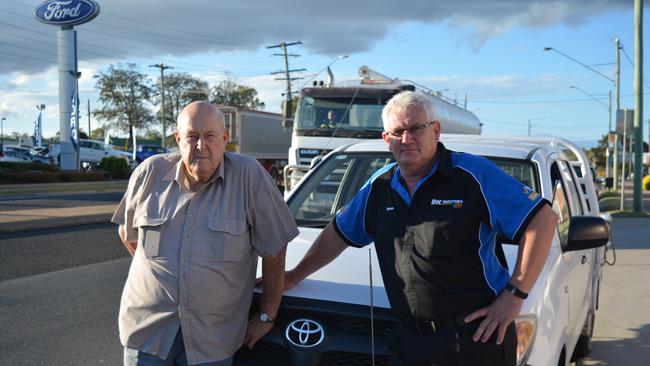 Chairman of the Warwick and District Road Safety Group Inc. Graham Buchner and vice chairman Dave Kemp.