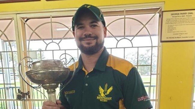 Auburn's Ardil Domingo holds the first-grade premiership cup. Picture: Supplied