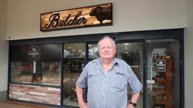 Butcher Neil Blank at Hope Island Gourmet Meats. Picture: Glenn Hampson.