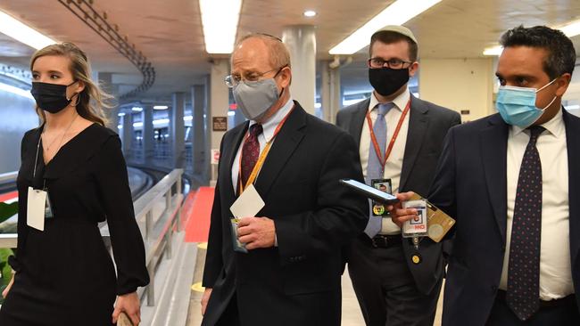 Donald Trump’s lawyer David Schoen arrives at the Capitol. Picture: AFP.