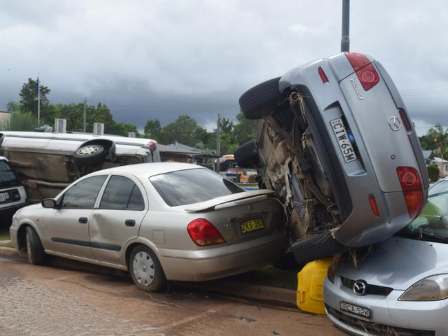 Cars in South Lismore. Picture: Nicholas Rupolo