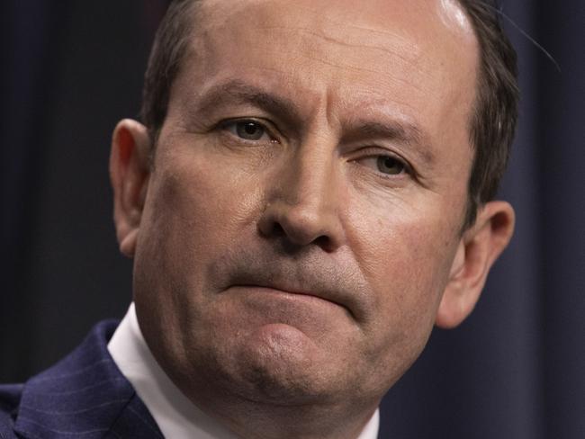 PERTH, AUSTRALIA - SEPTEMBER 4: Western Australian Premier Mark McGowan speaks during a media conference at Dumas House on September 4, 2020 in Perth, Australia. The premier announced that Western Australia is not in a recession and will not be prematurely reopening its borders at current. State and Territory leaders met today for the National Cabinet Meeting to discuss alternatives for state border closures and caps on international arrivals in response to the COVID-19 pandemic. (Photo by Matt Jelonek/Getty Images)