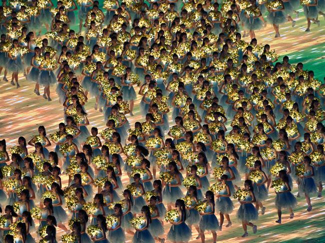 Performers take part in the opening ceremony of the 2022 Asian Games at the Hangzhou Olympic Sports Centre Stadium in China's eastern Zhejiang province. Picture: Jung Yeon-je/AFP