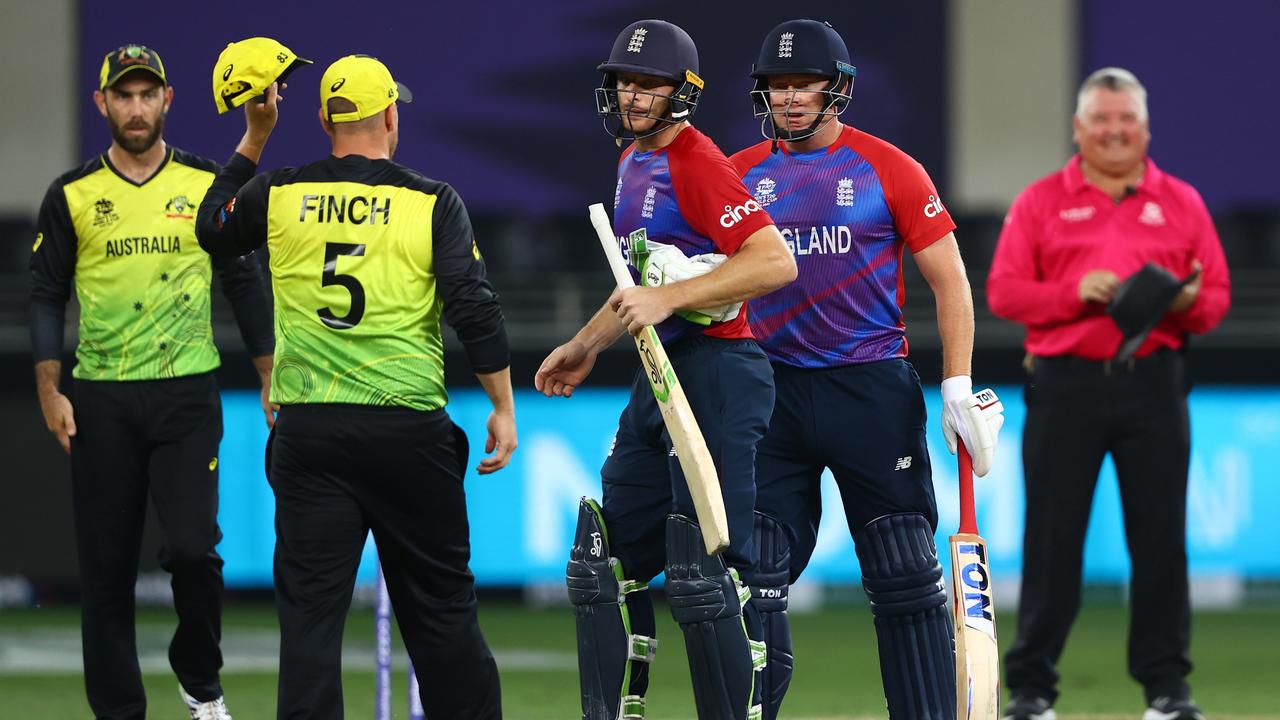 Aaron Finch of Australia and Jos Buttler )