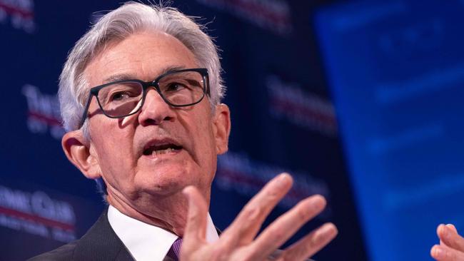 The latest inflation report is likely to reinforce US Federal Reserve chair Jerome Powell’s resolve to keep rates higher to check stubborn inflation. Picture: Julia Nikhinson/AFP