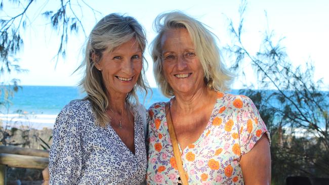 Lynette and Heather Johnston catching up at the official unveiling of Milbi Magic at Archies Beach.