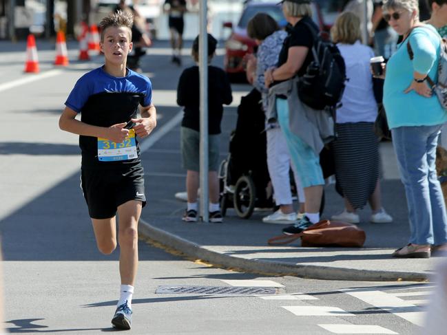 Competitors cross the finish line in the Race to the Taste. Picture: PATRICK GEE
