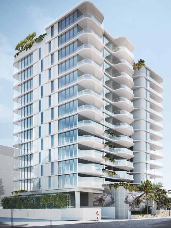 Artist impression of a tower planned by Bill Linn for Kirra.