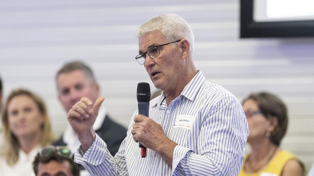 Candidate councillor Bill Cahill speaking at Toowoomba Decides. Picture: Kevin Farmer