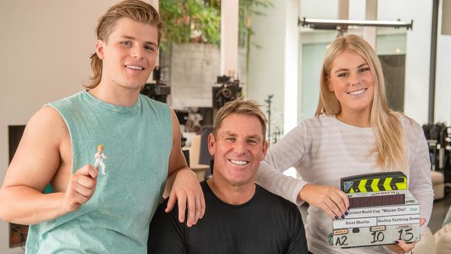 Warne’s children, Jackson and Brooke, are in shock at the loss of their father. Picture: Jason Edwards