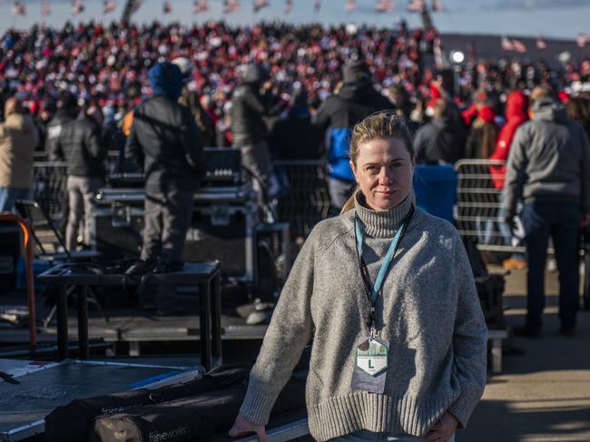 Sarah Blake at a Trump campaign event last year. Picture: Mark Kauzlarich