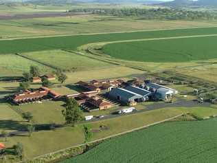 An aerial photo of the Wellcamp Downs stud, to be sold off and demolished by Wagners in March to make way for the new Wellcamp Airport runway. . Picture: Contributed