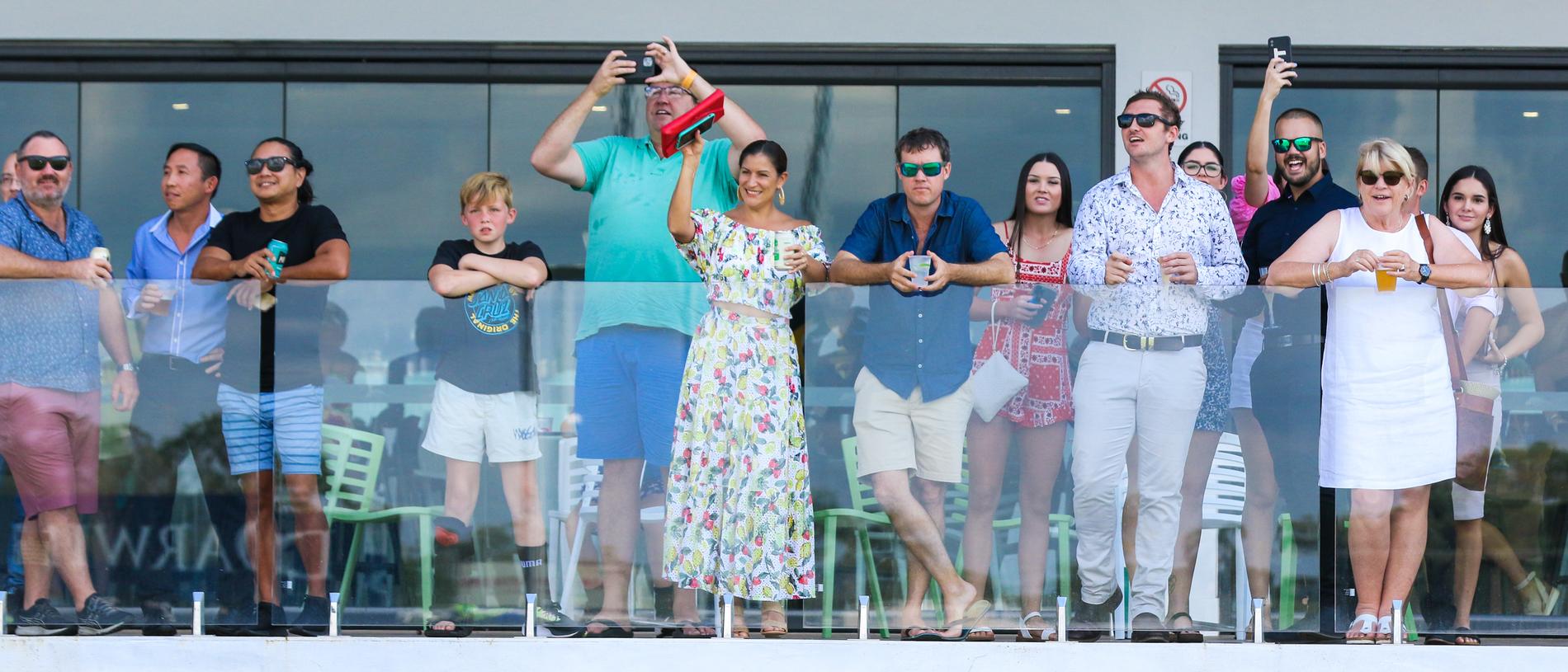 <p>Punters cheer on their selections at the Adelaide River Cup Day. Picture: Glenn Campbell</p>