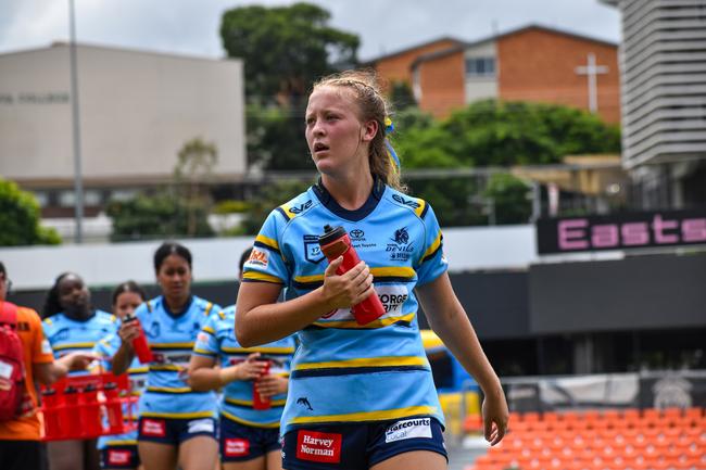 Dummyhalf Paige Stagg scored two tries and played all 60 minutes for Norths. Picture credit: Max Ellis/ Norths Devils Media.