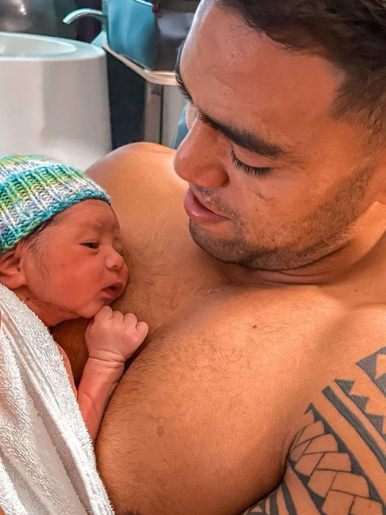 Joe Ofahengaue and Sofi Leota hav welcomed a baby boy, Ali Dean Junior Ofahengaue. Picture: Instagram/ @joe_ofahengaue