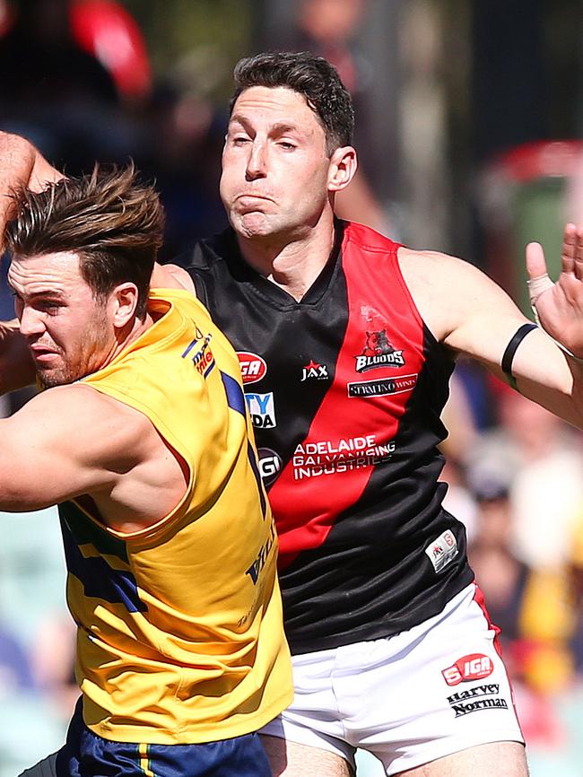 Ryan Willits in action for West Adelaide during the 2015 SANFL grand final. Picture: Sarah Reed