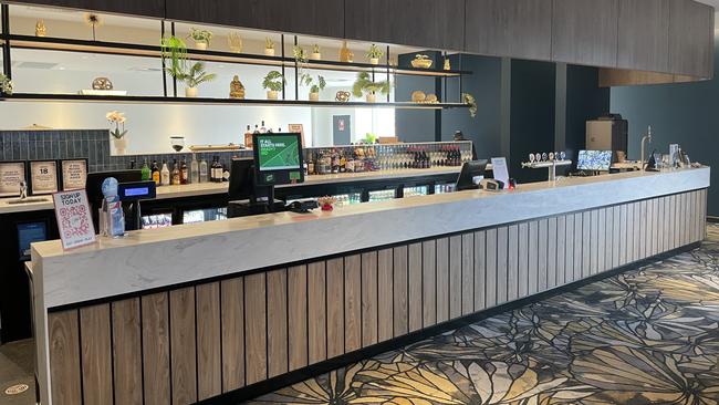 A bar opened in the Twin City Hotel's new gaming room, with a cafe planned for the other side. Picture: Leighton Smith.