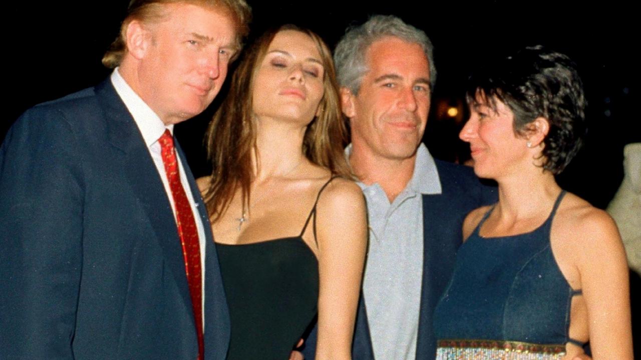 This photo, taken at Mar-a-Lago in 2000, shows Donald Trump, his future wife Melania, Jeffrey Epstein and Ghislaine Maxwell. Picture: Davidoff Studios/Getty Images