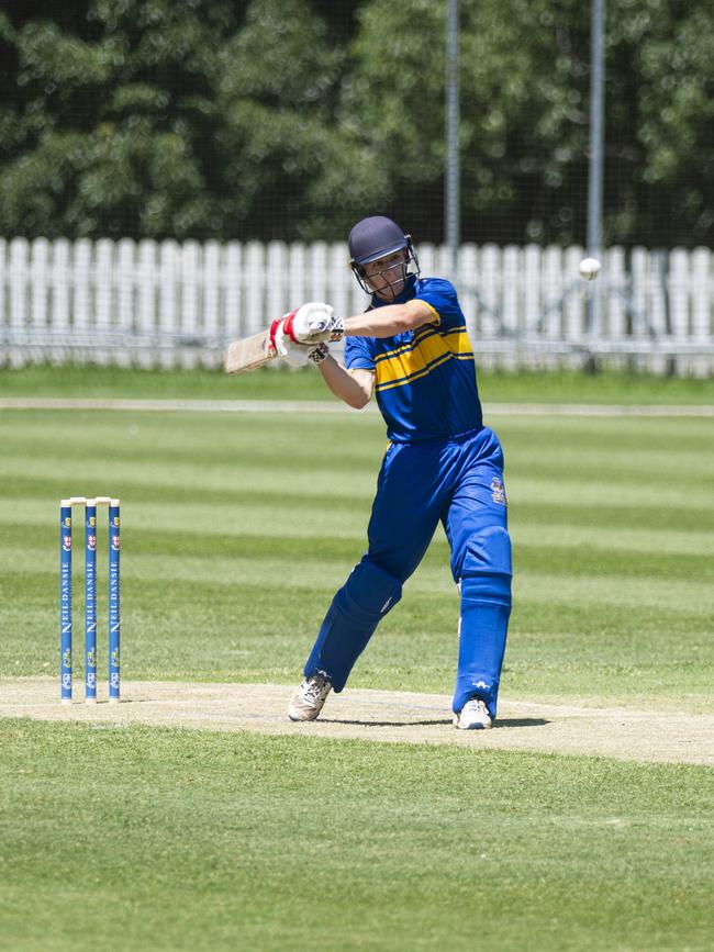 Hedley Donges bats for Toowoomba Grammar School against Cranbrook School.