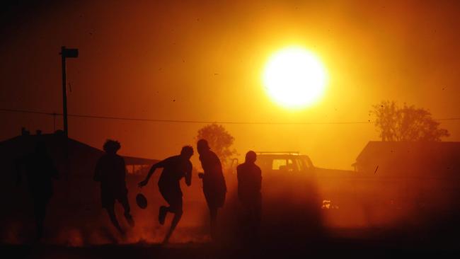 The Yuendumu Magpies football team plays against Nyirripii, in the indigenous community of Yuendumu, 300 km's north west of Alice Springs.