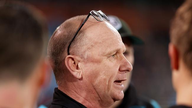 Speculation around Ken Hinkley continues to grow. Picture: James Elsby/AFL Photos via Getty Images