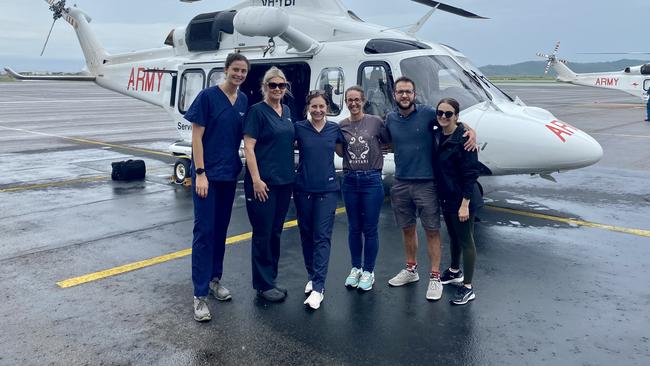 Ingham medical staff take to the skies as floodwater hammers the region.