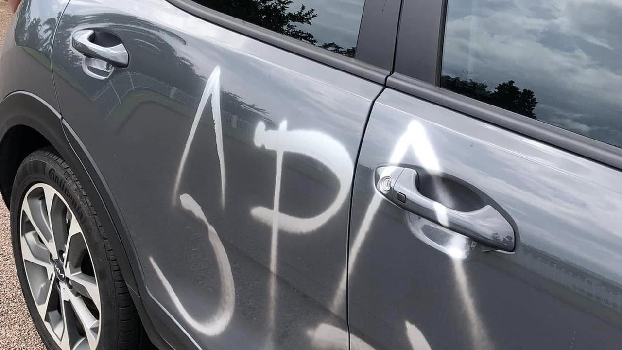 ‘Lowlifes’: Multiple cars tagged with spray paint on Darwin street