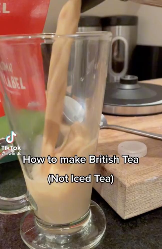 This American’s tea making has left people very distressed. Picture: TikTok/@Swfinds