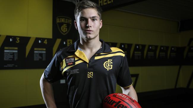 Reid Kuller is hoping to be drafted, despite playing just one season of SANFL football. Picture: SARAH REED.