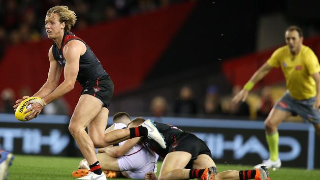 Essendon's Darcy Parish has been leaving opponents in his wake since returning to the AFL side in Round 17. Picture: Michael Klein