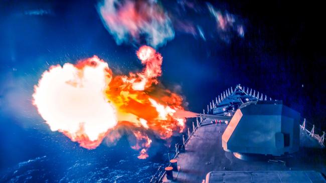 Ancestral manoeuvres in the dark: A peace-loving Chinese fishing vessel gives a school of codfish both barrels.