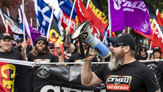 Expect construction prices to rise once the CFMEU gets involved. Picture: Kevin Farmer