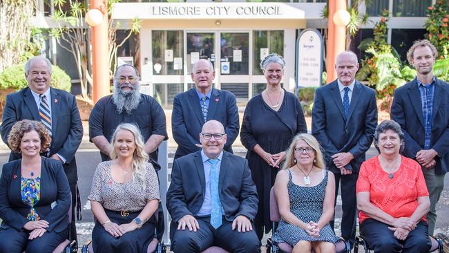 Lismore councillors (from left, back) Peter Colby, Big Rob, Andrew Bing, Vanessa Ekins, Andrew Gordon, Adam Guise, (front) Elly Bird, Jeri Hall, Steve Krieg, Electra Jensen and Darlene Cook