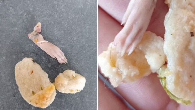 The rat's foot was discovered in the toddler's mouth. Picture: Supplied