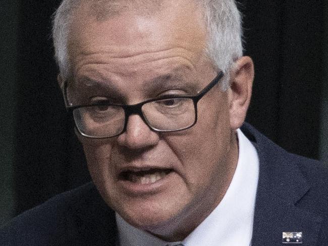 CANBERRA, AUSTRALIA - NewsWire Photos NOVEMBER 30, 2022: Former Prime Minister Scott Morrison facing a censure motion over the secret minister scandal, in Parliament Ãâ¢House in Canberra.Picture: NCA NewsWire / Gary Ramage