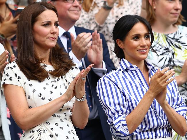 Kate and Meghan stepped out for the first time together without their husbands. Picture: Michael Steele/Getty Images,