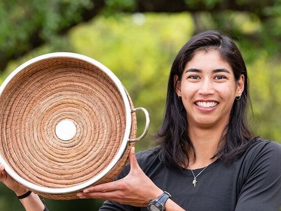 Astra Sharma after winning title at Charleston