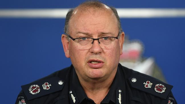 Victoria’s police chief Graham Ashton has revealed his organisation would have known that the Bourke St attacker’s passport had been cancelled. Picture: AAP