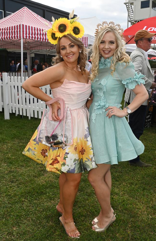 Alison Bekker and Sammy Kerr at 2023 Ladbrokes Mackay Cup Mackay Turf Club Saturday 22 July 2023 Picture: Michaela Harlow