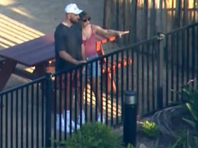 Taylor and Travis at Sydney Zoo on Thursday. Picture: 9News