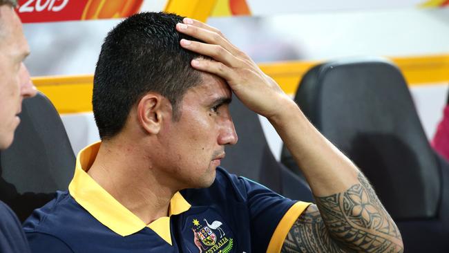 Tim Cahill started on the bench for Australia.