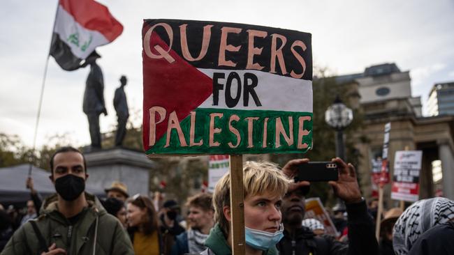 People protest in support of Gaza in the UK, calling for a ceasefire. Picture: Getty