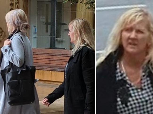 Samantha Dawn Zernike, 47, with her daughter Kristie-Lee Zernike, 30, outside Ipswich Magistrates' Court on May 16, 2023.