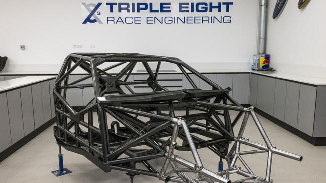 The Supercars Gen III chassis at the Triple Eight Race Engineering workshop. Picture: Supplied