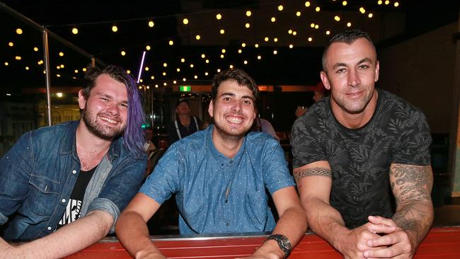L-R Ayden Renes, Mackenzie Ralphs and Grant Millar at Zodiac Nightclub.